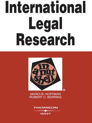 cover image of International Legal Research in a Nutshell